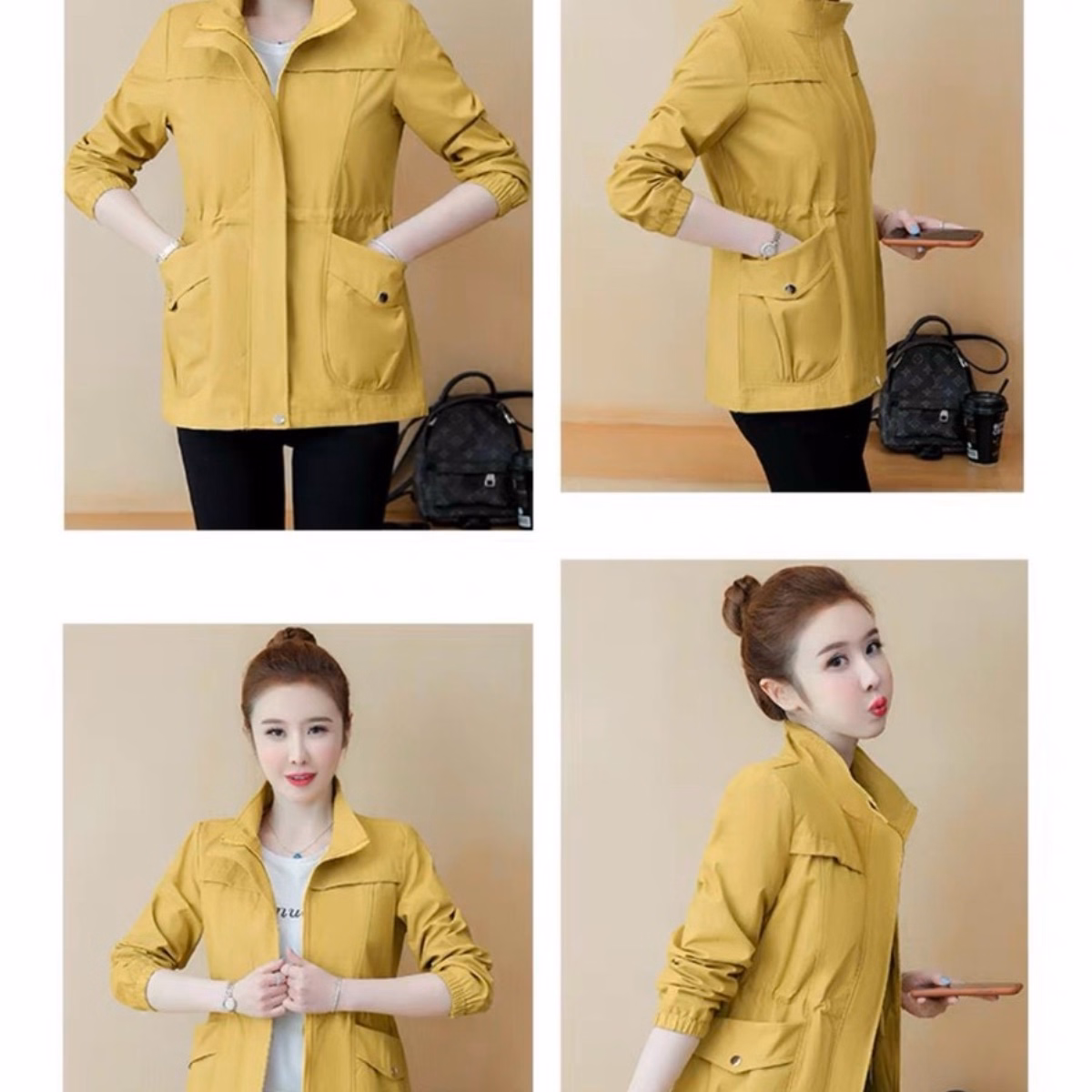 Áo Khoác Kaki Nữ 2 Lớp Túi Hộp Cá Tính Siêu Đẹp Hot Trend - Htm Fashion - Ảnh 7