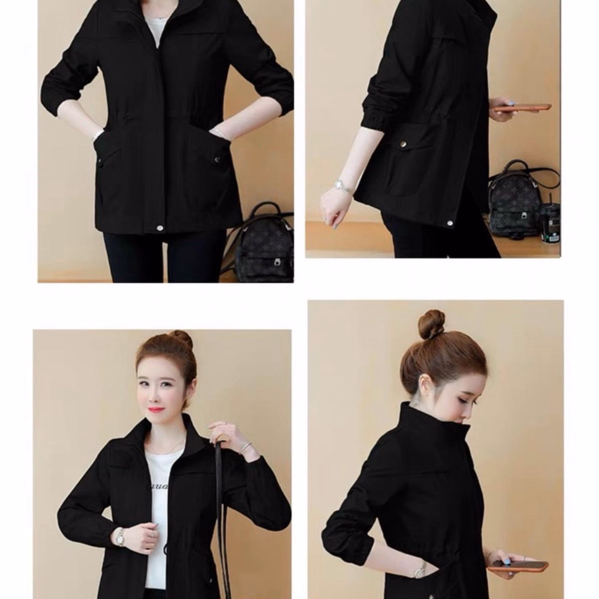 Áo Khoác Kaki Nữ 2 Lớp Túi Hộp Cá Tính Siêu Đẹp Hot Trend - Htm Fashion - Ảnh 10