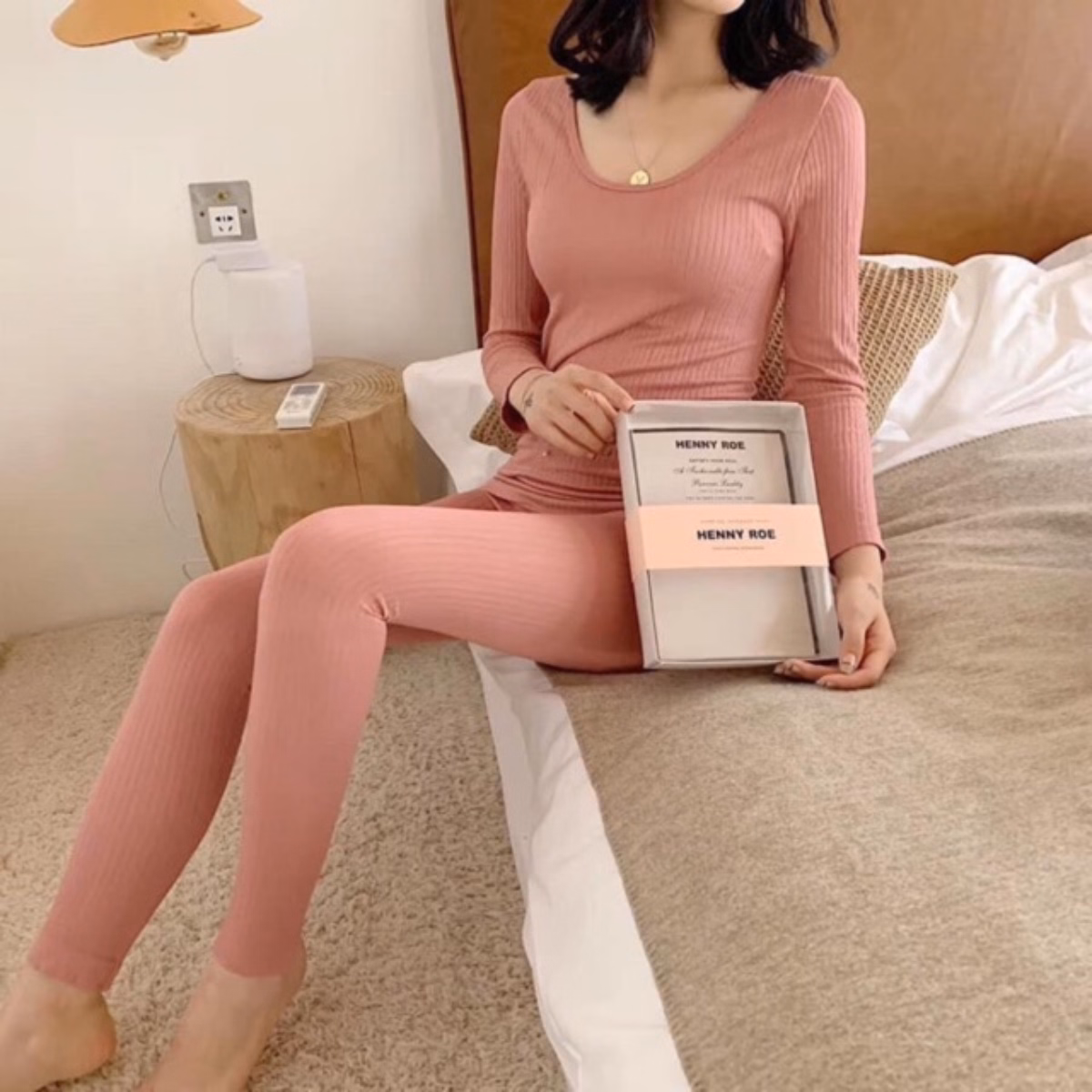 Bộ Len Tăm Giữ Nhiệt Nữ Siêu Ấm, Bộ Len Body Nữ Kèm Hộp - Dmastore - Ảnh 5