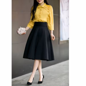 Chân Váy Xòe Qua Gối ( 60Cm), Chân Váy Xòe Tiểu Thư Phong Cách Đơn Giản Basic ,Chân Váy Công Sở Dễ Phối Đồ - Dmastore