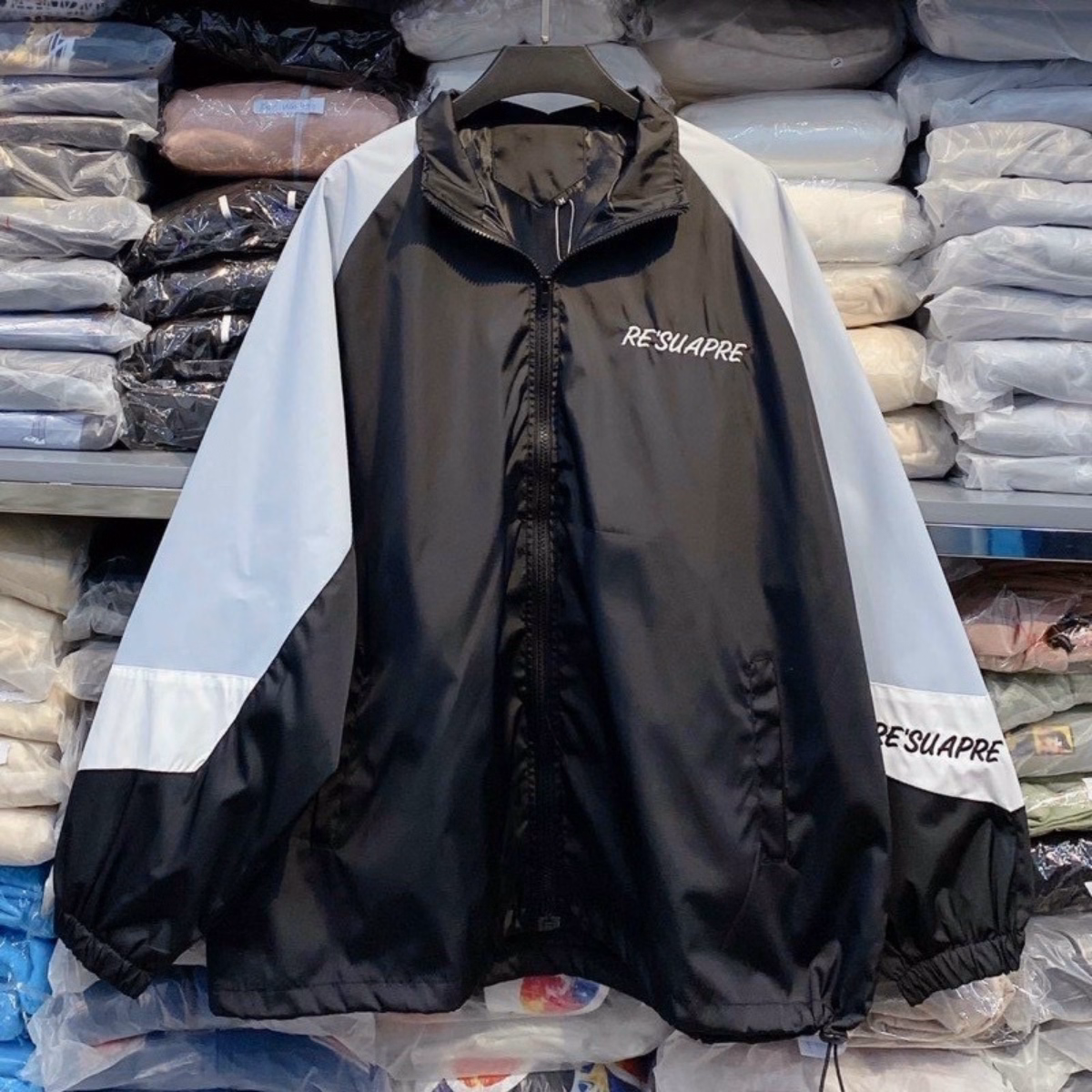 Áo Khoác Dù Phối 2 Màu Kèm Dây Rút Chữ Re'Sua Cực Chất Lượng - Golden Dream - Ảnh 3