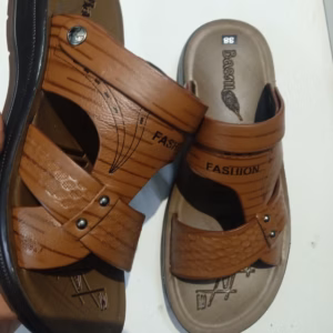 Dép Da Nam Cao Cấp Đế Kép Nâu - Haanh