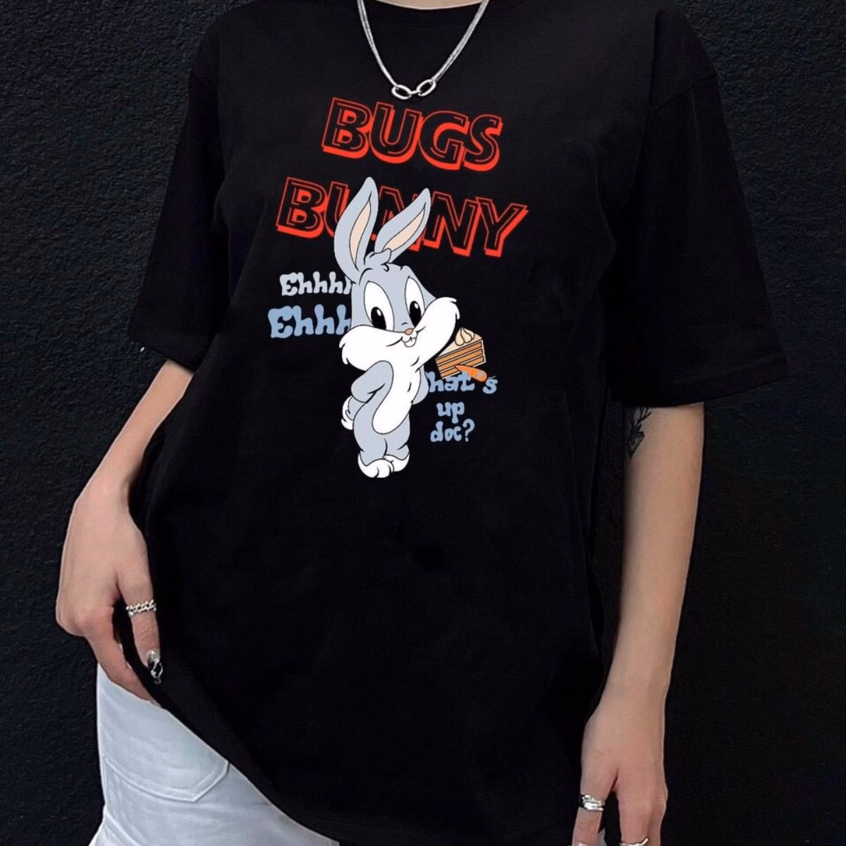 Áo Thun Tay Lỡ Unisex In Hình Thỏ Siêu Chất - Chốt Đi Store - Ảnh 6