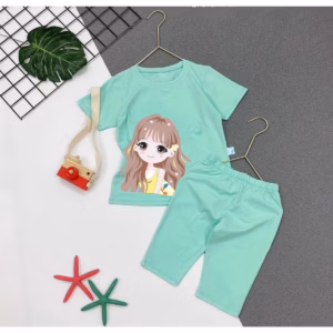 Bộ Quần Áo Bé Gái Lửng In Hình Bé Gái Cute - Be Yourself