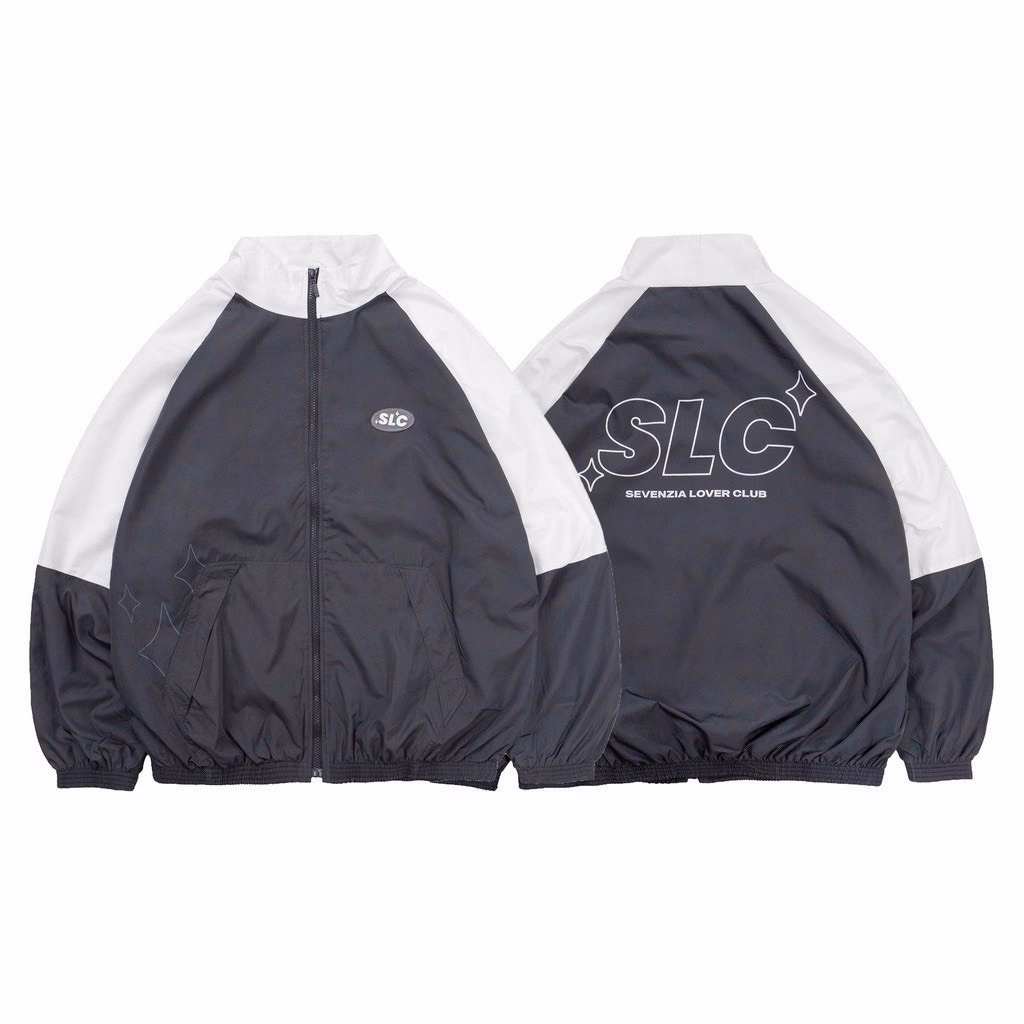 Áo Khoác Dù Cổ Đứng Phối 2 Màu In Chữ Slc Siêu Chất - Golden Dream