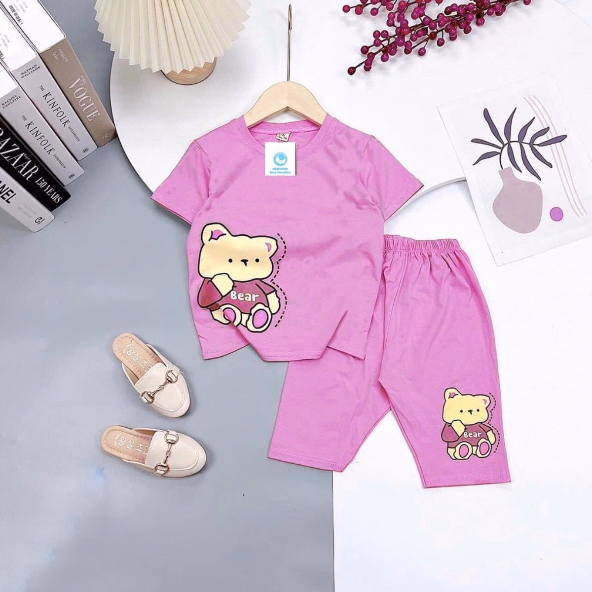 Bộ Đồ Lửng Bé Gái In Hình Gấu Bear Đáng Yêu - Be Yourself - Ảnh 2