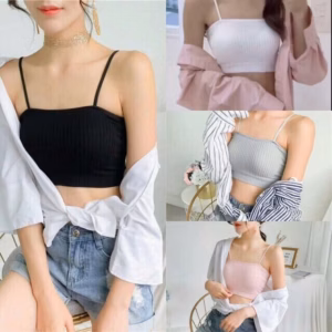 Áo Bra Croptop Hai Dây Thun Gân Sexy, Áo Hai Dây Lửng Siêu Nâng Ngực - Dmastore