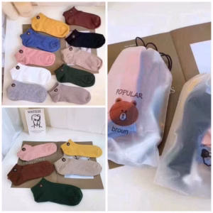 Combo 10 Đôi Tất Gấu Brown Cổ Ngắn Trẻ Trung Năng Động Kèm Túi Đựng Siêu Tiện Dụng - Dmastore