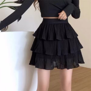Chân Váy 3 Tầng Dập Ly Dáng Ngắn, Mẫu Cạp Chun Co Dãn Siêu Xinh - Chipxinhxk
