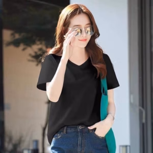 Áo Phông Cuộn Giấy, Áo Phông Nữ Cổ Tim Siêu Năng Động - Chipxinhxk