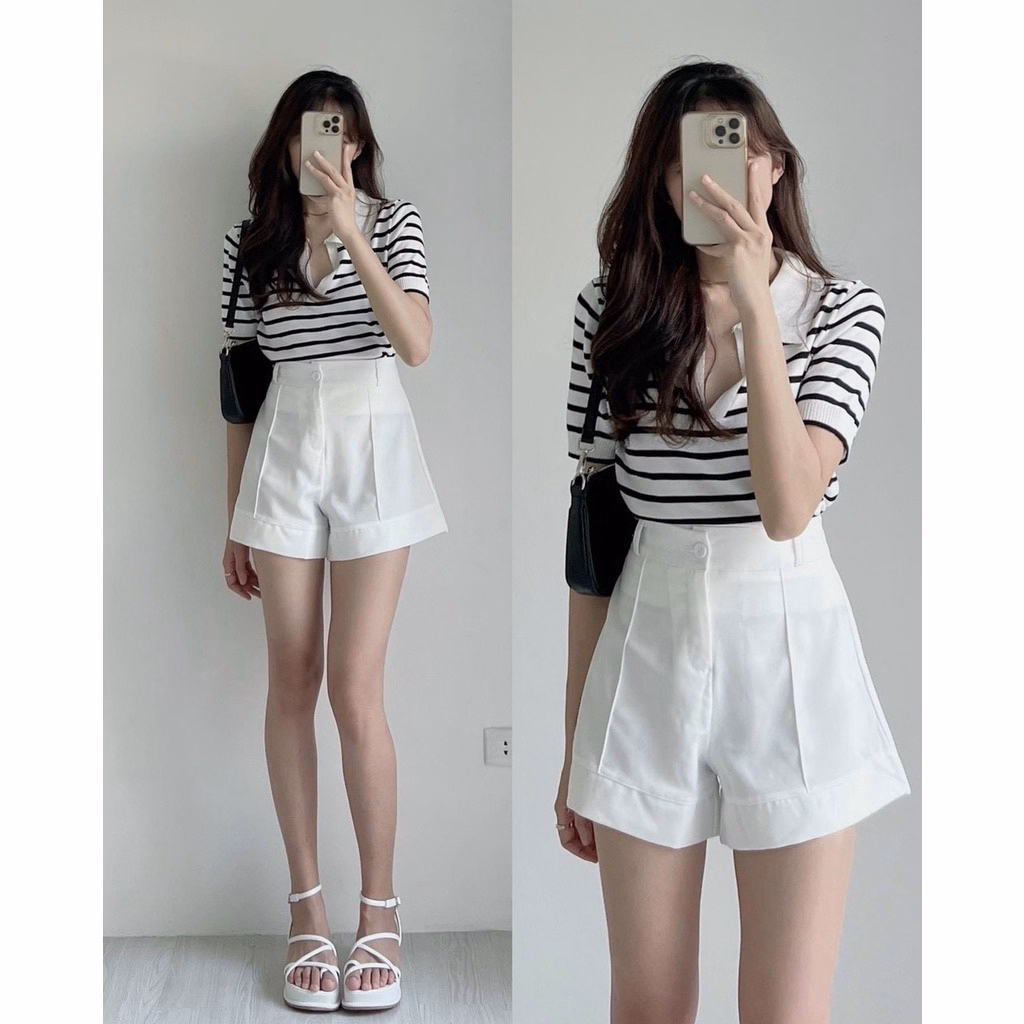 Áo Len Nữ Cổ Bẻ Kẻ Ngang Với 3 Nền Màu Khác Nhau Cực Xinh Alpl - Diepchi Fashion - Ảnh 5