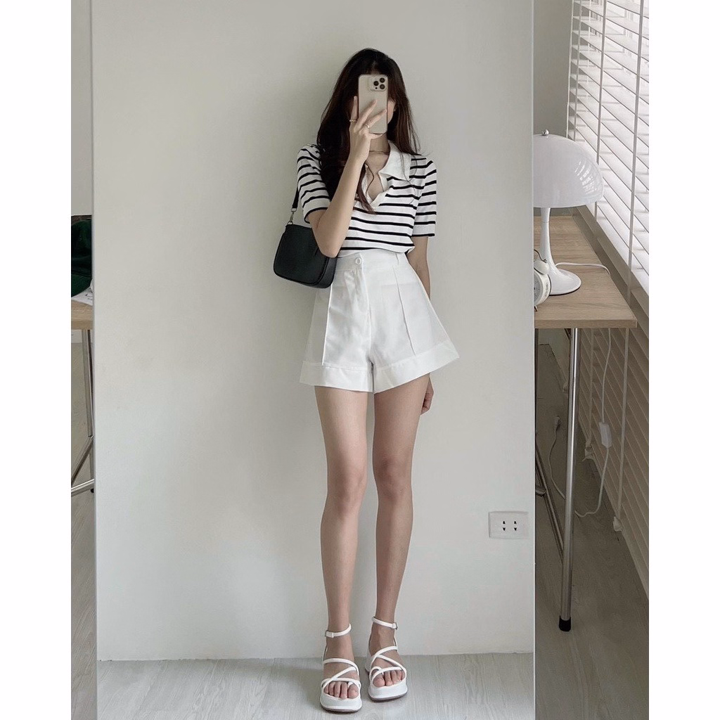 Áo Len Nữ Cổ Bẻ Kẻ Ngang Với 3 Nền Màu Khác Nhau Cực Xinh Alpl - Diepchi Fashion - Ảnh 6