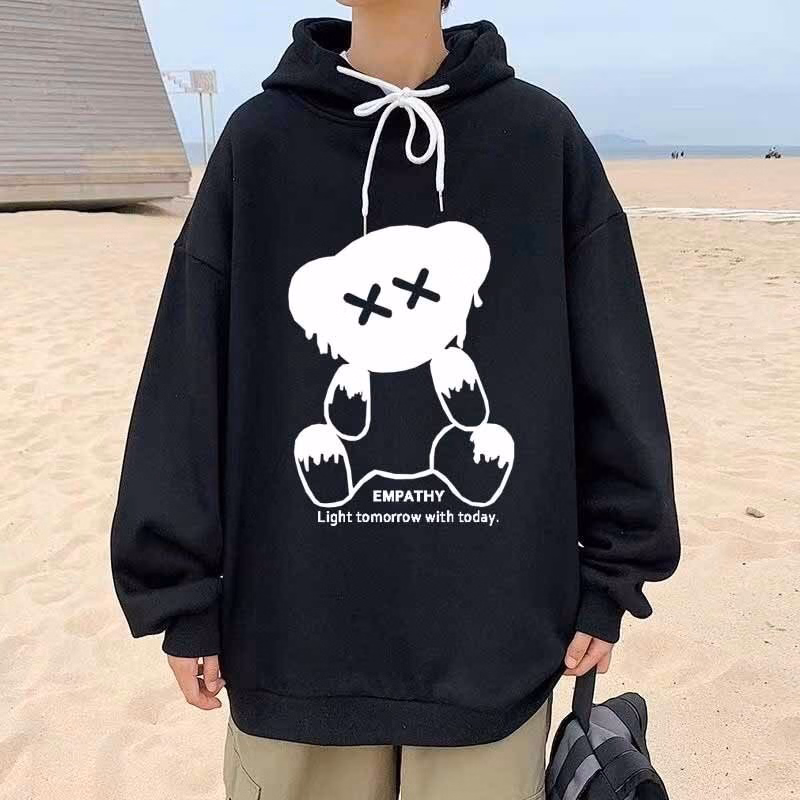 Áo Thun Hoodie Gấu Empathy Form Rộng Nỉ Bông Dáng Oversize Nam Nữ Unisex - Ausa House - Ảnh 3