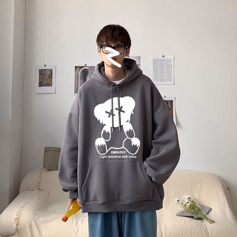 Áo Thun Hoodie Gấu Empathy Form Rộng Nỉ Bông Dáng Oversize Nam Nữ Unisex - Ausa House - Ảnh 4