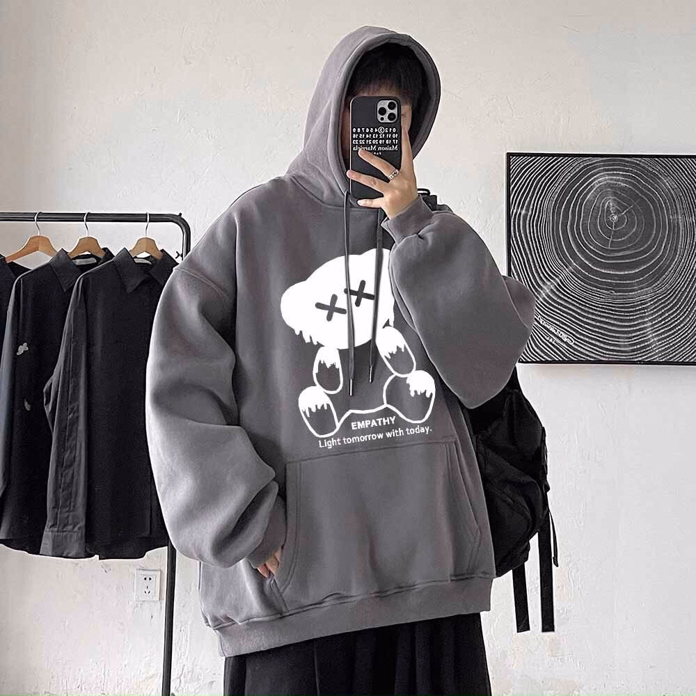 Áo Thun Hoodie Gấu Empathy Form Rộng Nỉ Bông Dáng Oversize Nam Nữ Unisex - Ausa House - Ảnh 11