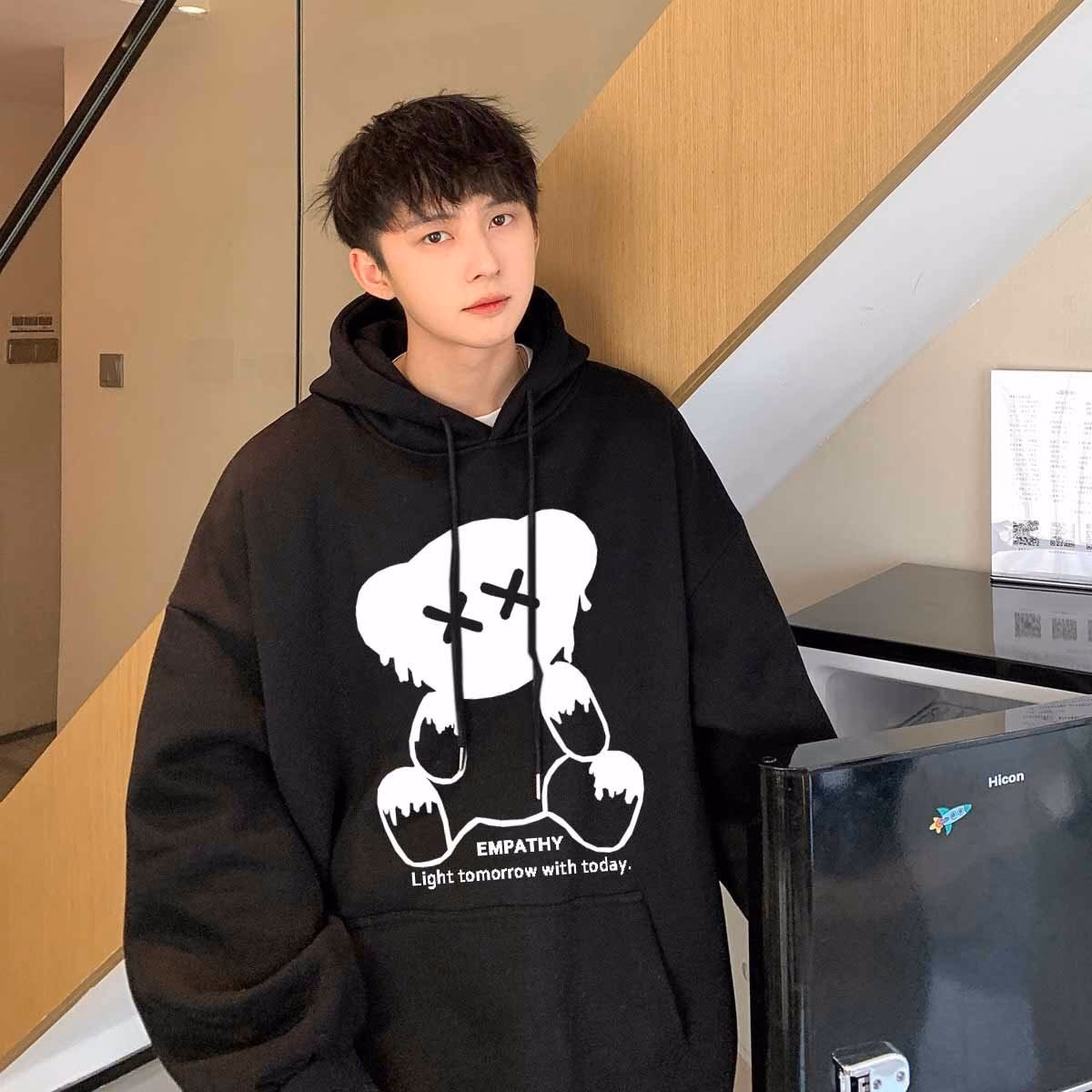 Áo Thun Hoodie Gấu Empathy Form Rộng Nỉ Bông Dáng Oversize Nam Nữ Unisex - Ausa House - Ảnh 10