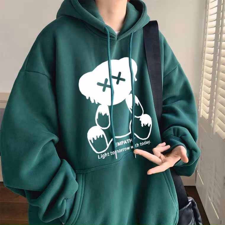 Áo Thun Hoodie Gấu Empathy Form Rộng Nỉ Bông Dáng Oversize Nam Nữ Unisex - Ausa House - Ảnh 9