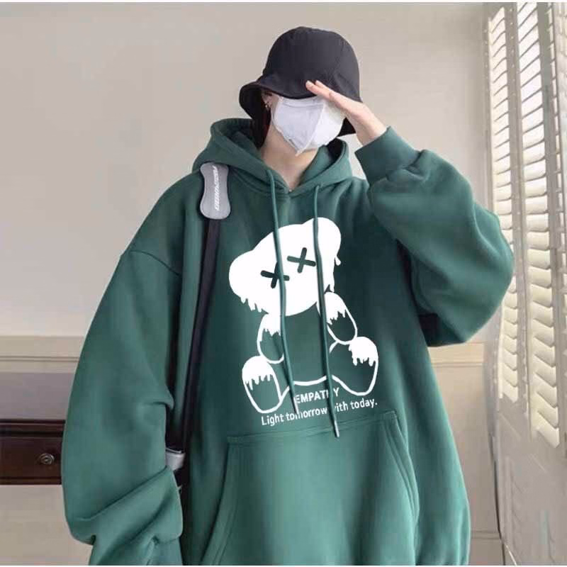Áo Thun Hoodie Gấu Empathy Form Rộng Nỉ Bông Dáng Oversize Nam Nữ Unisex - Ausa House - Ảnh 8