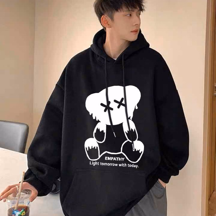 Áo Thun Hoodie Gấu Empathy Form Rộng Nỉ Bông Dáng Oversize Nam Nữ Unisex - Ausa House - Ảnh 7