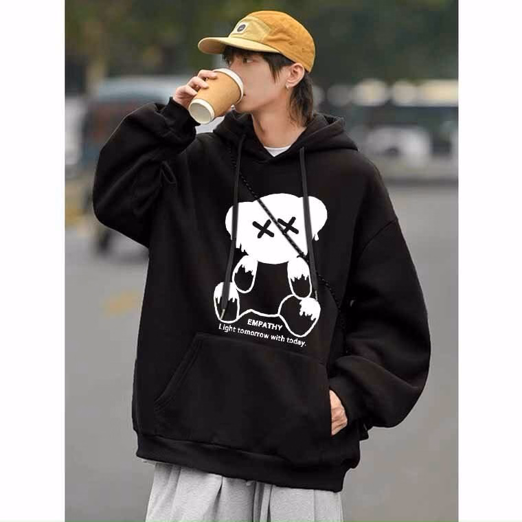 Áo Thun Hoodie Gấu Empathy Form Rộng Nỉ Bông Dáng Oversize Nam Nữ Unisex - Ausa House - Ảnh 12