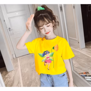 Áo Thun Bé Gái In Hình Cô Bé Thiên Thần Cầm Hoa - Be Yourself