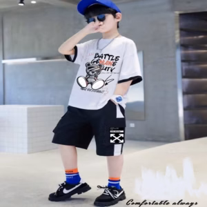 Bộ Đồ Thun Battle Cotton Cao Cấp Cho Bé Trai Cộc Tay Áo Phông Quần Short Zpmc03072 - Zinpro