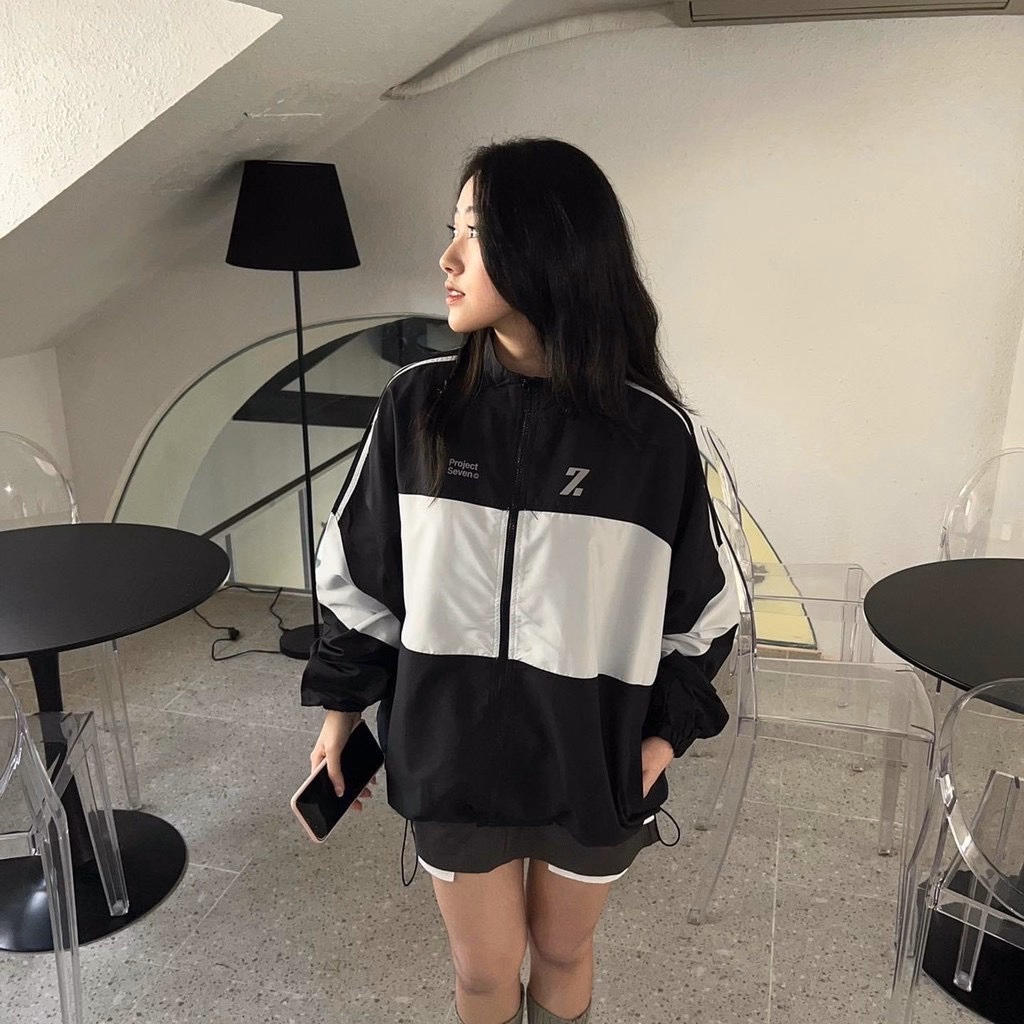 Áo Khoác Dù Nam Nữ Cổ Cao In Chữ 7Zia Phối 2 Màu Cá Tính Tp918 - Golden Dream - Ảnh 3