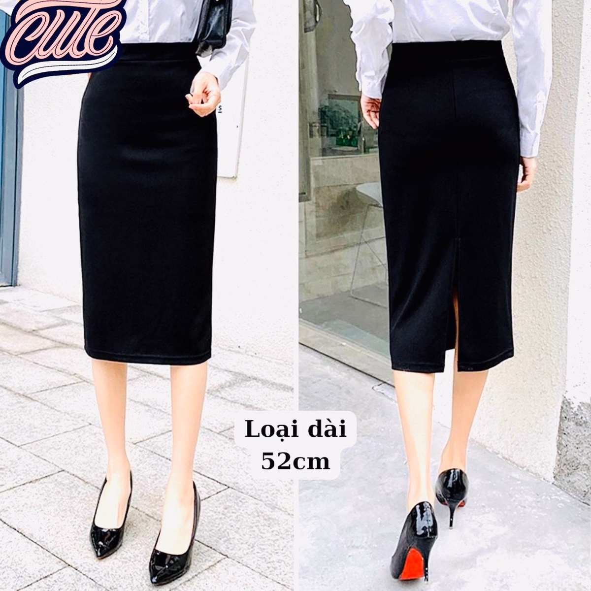 Chân Váy Công Sở Xẻ Tà Nữ Chất Mango Ug700 - Nana House - Ảnh 3