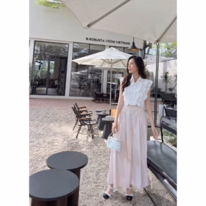 Áo Sơ Mi Nữ Dáng Sát Nách Phối 3 Lớp Ren Bèo Smrb - Chipxinhxk