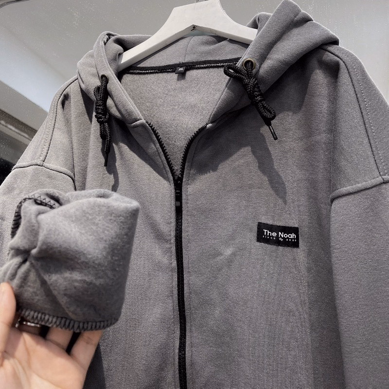 Áo Khoác Nỉ, Áo Hoodie Form Rộng Mũ 2 Lớp Chất Nỉ Cotton Logo Thenoal - Xưởng May Thu Bio - Ảnh 5