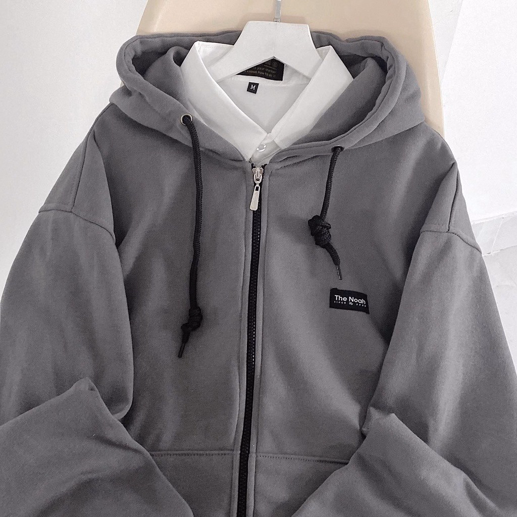 Áo Khoác Nỉ, Áo Hoodie Form Rộng Mũ 2 Lớp Chất Nỉ Cotton Logo Thenoal - Xưởng May Thu Bio - Ảnh 6