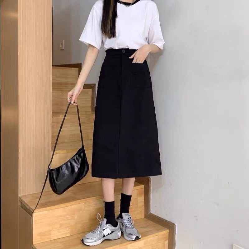 Chân Váy Suông 2 Túi Dáng Dài Nữ Chất Kate Ug050 - Nana House - Ảnh 2