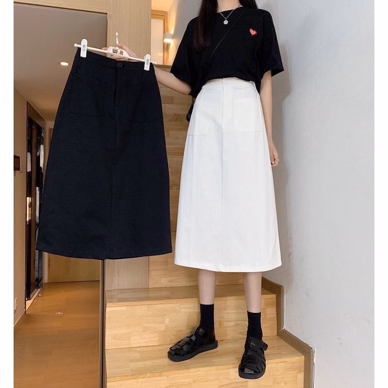 Chân Váy Suông 2 Túi Dáng Dài Nữ Chất Kate Ug050 - Nana House - Ảnh 3