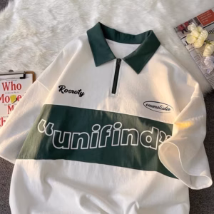 Áo Polo Unisex, Chất Cá Sấu Có Khóa Kéo Cổ Chữ Unifind