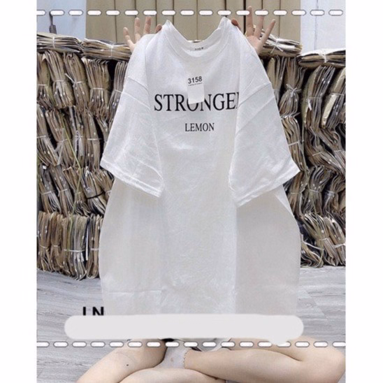 Áo Thun Nữ, Áo Phông Chữ Stronger Lemon Chất Cotton 2 Màu Đen Trắn - Ảnh 3