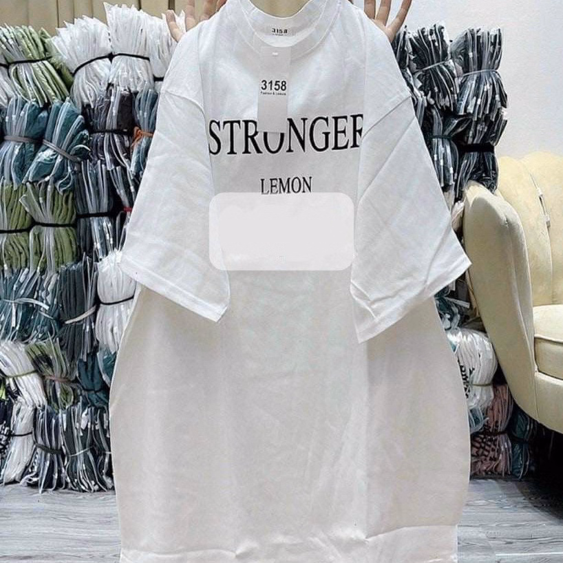 Áo Thun Nữ, Áo Phông Chữ Stronger Lemon Chất Cotton 2 Màu Đen Trắn - Ảnh 7