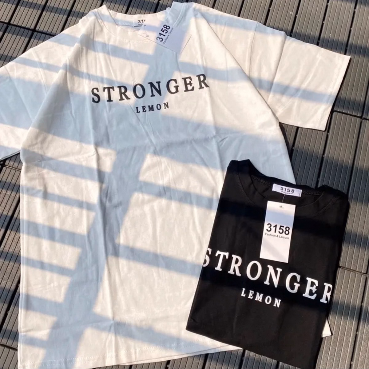 Áo Thun Nữ, Áo Phông Chữ Stronger Lemon Chất Cotton 2 Màu Đen Trắn - Ảnh 6