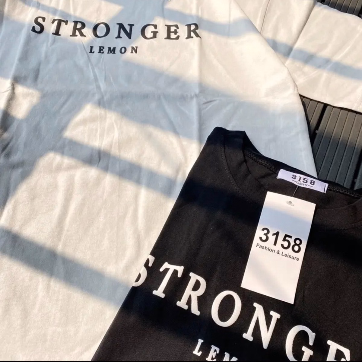 Áo Thun Nữ, Áo Phông Chữ Stronger Lemon Chất Cotton 2 Màu Đen Trắn - Ảnh 8