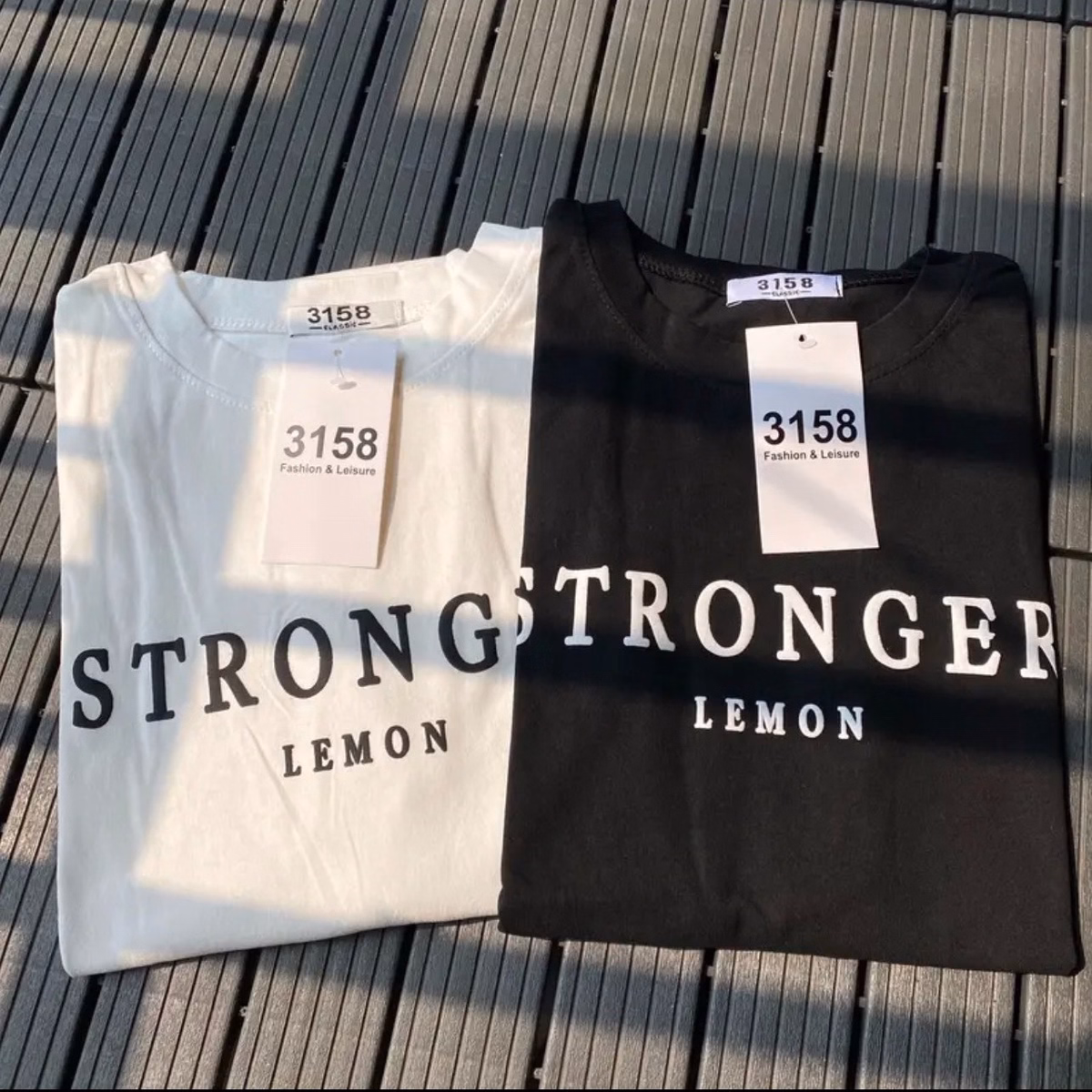 Áo Thun Nữ, Áo Phông Chữ Stronger Lemon Chất Cotton 2 Màu Đen Trắn - Ảnh 9