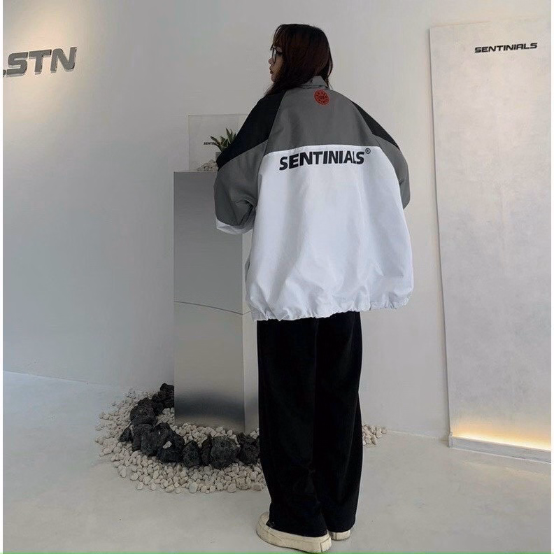 Áo Khoác Dù Nam Nữ Chất Vải Gió 2 Lớp Form Rộng Chạy Sọc Tay Cao Cấp Màu Đen Sht02 - Shthouse - Ảnh 3