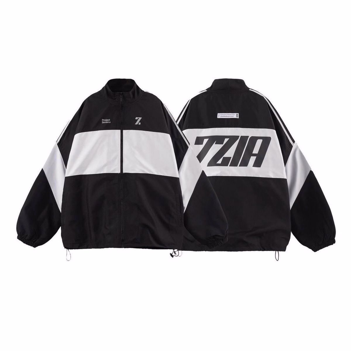 Áo Khoác Dù Nam Nữ Zzia Chất Vải Gió 2 Lớp Form Rộng Chạy Sọc Tay Cao Cấp Màu Đen Sht03 - Minh Hà House