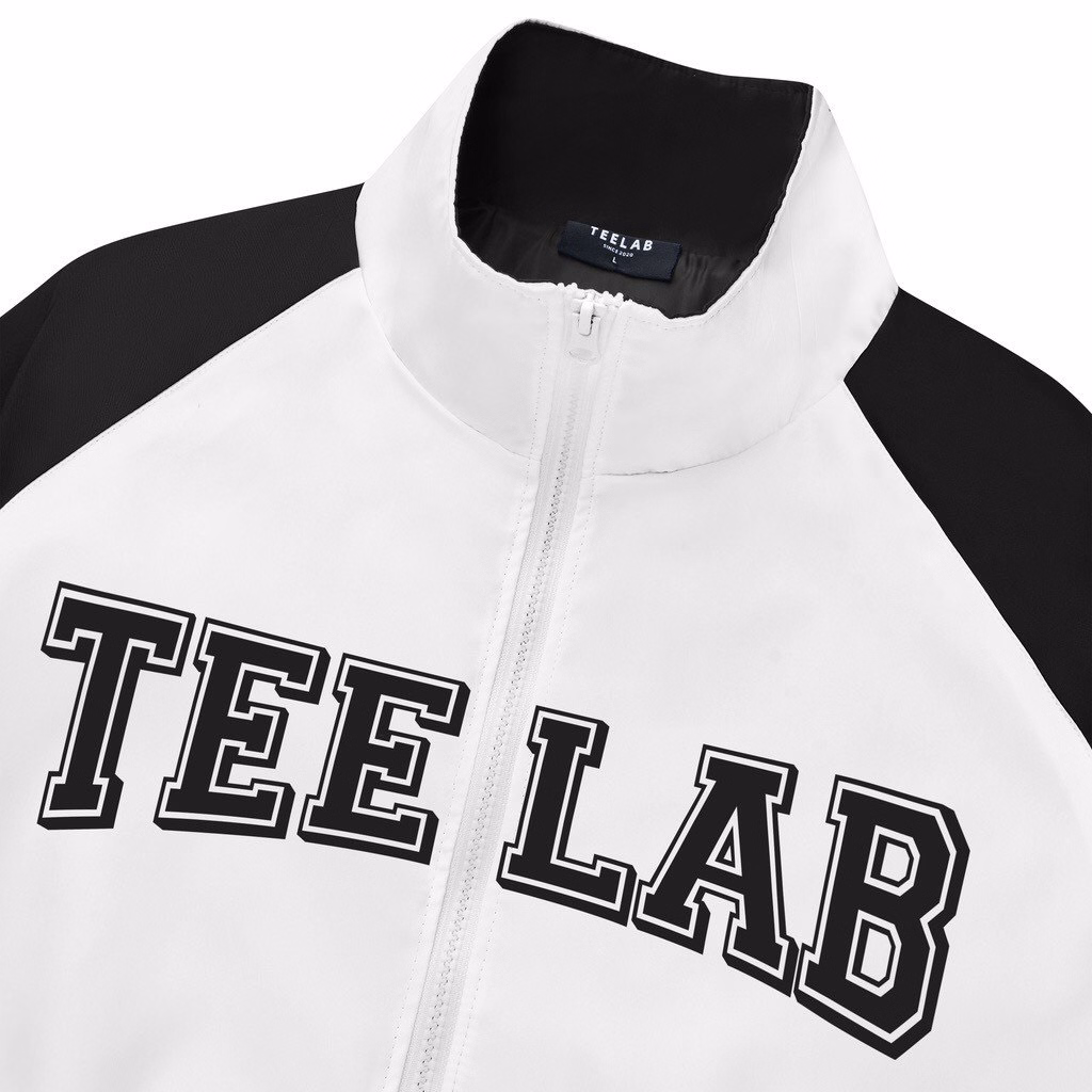 Áo Khoác Dù Nam Nữ Teelab Chất Vải Gió 2 Lớp Form Rộng Chạy Sọc Tay Màu Trắng Phối Đen Sht08 - Minh Hà House - Ảnh 3