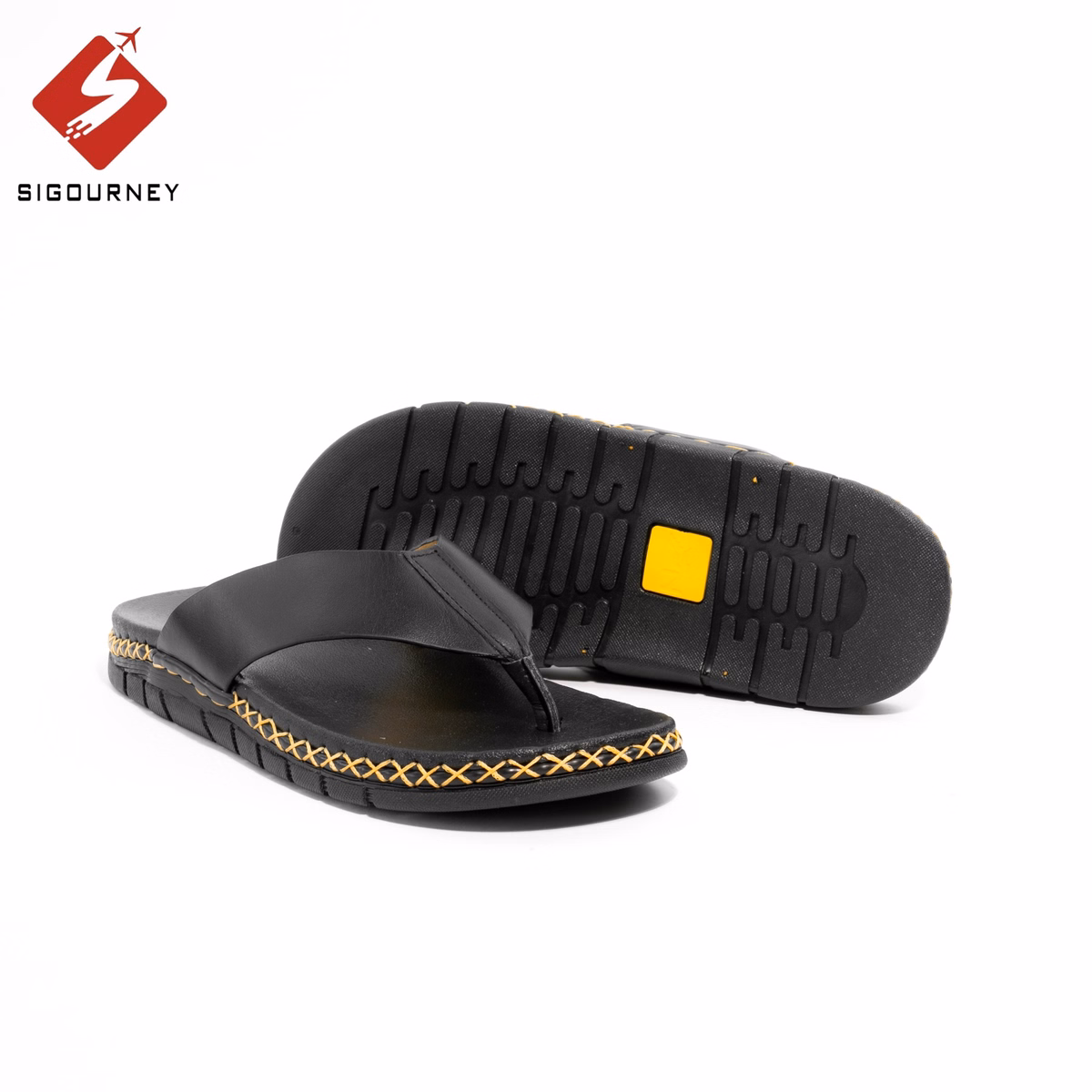 Dép Da Nam Xỏ Ngón Cao Cấp Từ Da Bò Khâu Đế Chắc Chắn Bảo Hành 18 Tháng - Sigourney - Ảnh 2