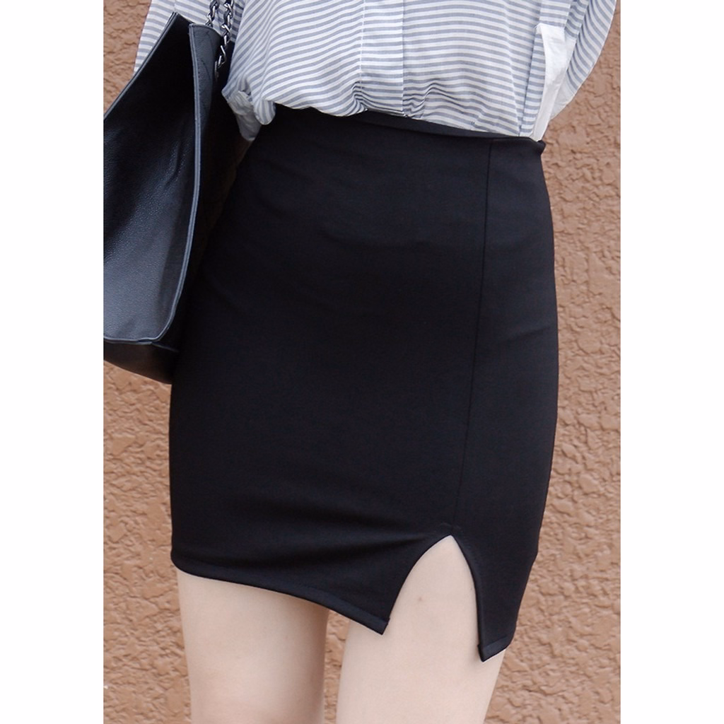 Chân Váy Công Sở Dáng Ôm, Ngắn, Xẻ Tà Trước Nữ Tính Cvxtt - Chipxinhxk - Ảnh 4