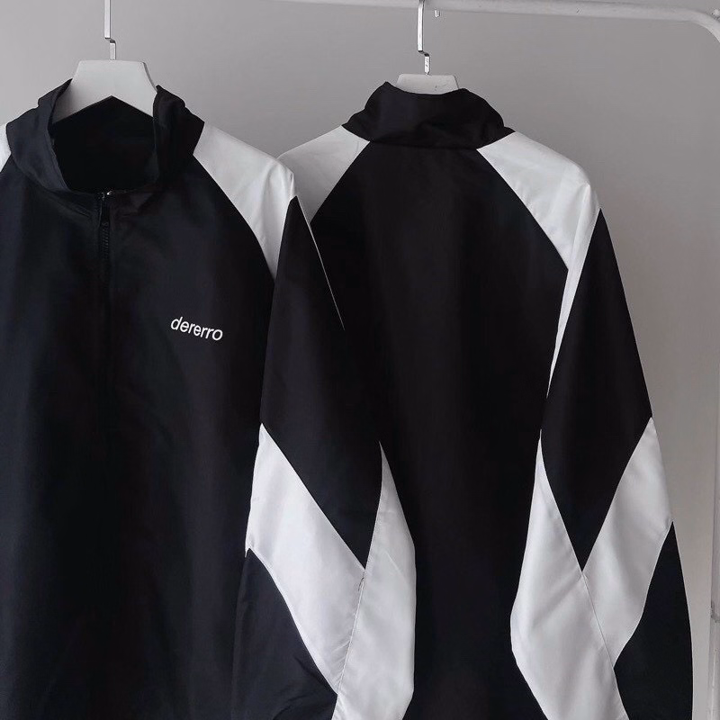 Áo Khoác Dù Nam Nữ Derrero Form Rộng 2 Lớp Chạy Sọc Tay Cao Cấp Màu Đen Sht14 - Minh Hà House - Ảnh 2
