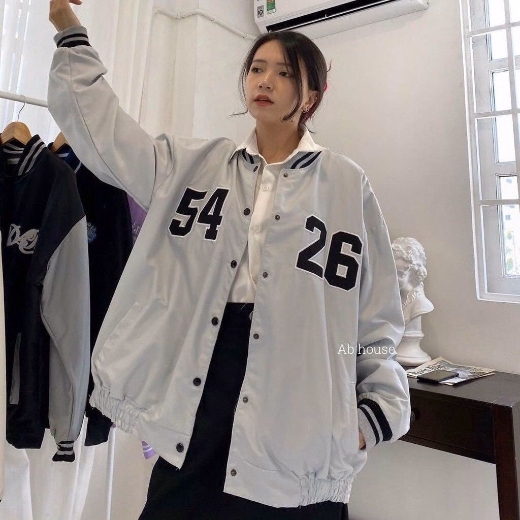 Áo Khoác Dù Nam Nữ Bomber 5426 Form Rộng Thiết Kế 2 Lớp Thời Trang Năng Động Màu Xám Sht19 - Minh Hà House - Ảnh 2