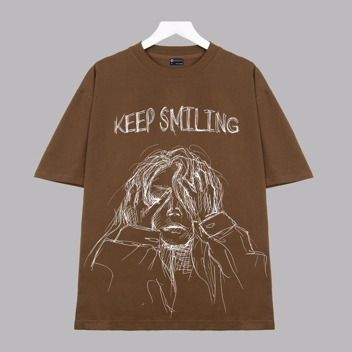 Áo Thun Tay Lỡ Unisex Nam Nữ In Chữ Keep Smiling Kèm Hình, Chất Liệu Cotton Mịn Mát Thấm Hút Mồ Hôi (Attl15)- Chốt Đi Store - Ảnh 9