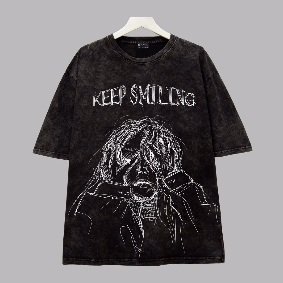 Áo Thun Tay Lỡ Unisex Nam Nữ In Chữ Keep Smiling Kèm Hình, Chất Liệu Cotton Mịn Mát Thấm Hút Mồ Hôi (Attl15)- Chốt Đi Store - Ảnh 4