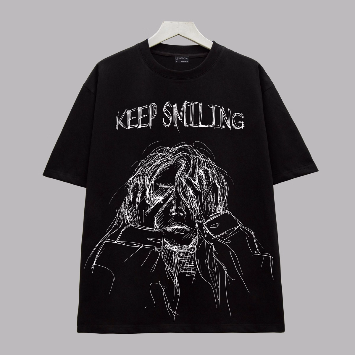 Áo Thun Tay Lỡ Unisex Nam Nữ In Chữ Keep Smiling Kèm Hình, Chất Liệu Cotton Mịn Mát Thấm Hút Mồ Hôi (Attl15)- Chốt Đi Store