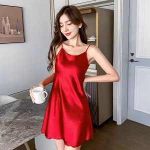 Đầm Ngủ 2 Dây Lụa Satin Cao Cấp - Ausa House